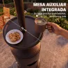 Estufa de Gas Butano 13 kW con Mesa Ø40 cm Regulación Continua del Calor Antivuelco Encendido Piezoeléctrico y R... - Ogal.Es
