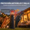 Estufa de Gas para Terraza 11 kW con Regulación Continua Rejilla Protectora Antivuelco y 2 Ruedas Negro - Ogal.Es