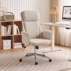 Silla de Escritorio Giratoria con Respaldo Alto Función Balanceo Altura Ajustable Reposabrazos Acolchados Ruedas... - Ogal.Es