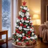 Árbol de Navidad Predecorado 180 cm con 200 LED 8 Modos 800 Ramas Mando y Base Plegable Funciona con USB Verde y... - Ogal.Es
