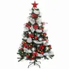 Árbol de Navidad Predecorado 180 cm con 200 LED 8 Modos 800 Ramas Mando y Base Plegable Funciona con USB Verde y... - Ogal.Es