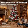 Árbol de Navidad Predecorado 180 cm con 200 LED 8 Modos 800 Ramas Mando y Base Plegable Funciona con USB Verde y... - Ogal.Es