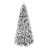 Árbol de Navidad Artificial 270 cm con 1507 Ramas Base Metálica Plegable Montaje Rápido para Salón Interior Blanco - Ogal.Es