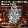 Árbol de Navidad Artificial 270 cm con 1507 Ramas Base Metálica Plegable Montaje Rápido para Salón Interior Blanco - Ogal.Es