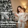 Árbol de Navidad Artificial 270 cm con 1507 Ramas Base Metálica Plegable Montaje Rápido para Salón Interior Blanco - Ogal.Es