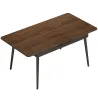 Mesa de Comedor Extensible para 4-6 Personas Estilo Industrial Esquinas Redondeadas 130-160x85x75 cm Nogal - Ogal.Es