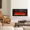 Chimenea Eléctrica de Pared y Empotrable 1800W con Llama 3D 3 Colores 5 Niveles Brillo Mando Pantalla Táctil par... - Ogal.Es