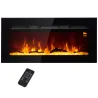 Chimenea Eléctrica de Pared y Empotrable 1800W con Llama 3D 3 Colores 5 Niveles Brillo Mando Pantalla Táctil par... - Ogal.Es