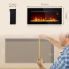 Chimenea Eléctrica de Pared y Empotrable 1800W con Llama 3D 3 Colores 5 Niveles Brillo Mando Pantalla Táctil par... - Ogal.Es