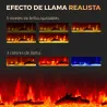 Chimenea Eléctrica de Pared y Empotrable 1800W con Llama 3D 3 Colores 5 Niveles Brillo Mando Pantalla Táctil par... - Ogal.Es