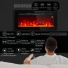 Chimenea Eléctrica de Pared y Empotrable 1800W con Llama 3D 3 Colores 5 Niveles Brillo Mando Pantalla Táctil par... - Ogal.Es