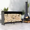 Estante de Leña con Funda Oxford 600D de Metal Robusto Ajustable Carga 200 kg para Interior Exterior 180x36x99 c... - Ogal.Es