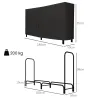 Estante de Leña con Funda Oxford 600D de Metal Robusto Ajustable Carga 200 kg para Interior Exterior 180x36x99 c... - Ogal.Es