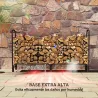 Estante de Leña con Funda Oxford 600D de Metal Robusto Ajustable Carga 200 kg para Interior Exterior 180x36x99 c... - Ogal.Es