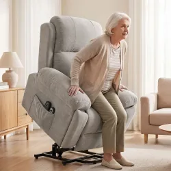 Sillón Relax Reclinable Eléctrico Levanta Personas Masaje Vibratorio y Calor Asiento Muelles Mando Portavasos Bo... - Ogal.Es