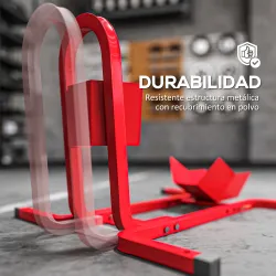 Caballete de Moto Delantera Soporte para Rueda Delantera de Moto Ajustable en 3 Niveles 60x55x43 cm Rojo - Ogal.Es