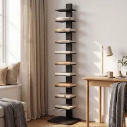 Estantería de 11 Niveles Estilo Industrial Biblioteca Estrecha y Alta para Espacios Reducidos 34,5x41,5x163,5 cm... - Ogal.Es