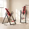 Tabla de Inversión Plegable con Ángulos 20°/40°/60° y 0-90° 13 Ajustes para 130-190 cm Soporte Lumbar Cinturón - Ogal.Es