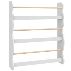 Librería Infantil de Pared de 3 Niveles Estantería para Libros para Dormitorio Guardería de 3 a 8 Años Blanco - Ogal.Es