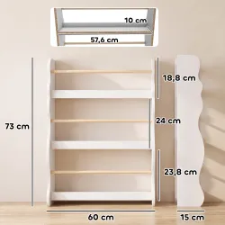 Librería Infantil de Pared de 3 Niveles Estantería para Libros para Dormitorio Guardería de 3 a 8 Años Blanco - Ogal.Es