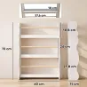 Librería Infantil de Pared de 3 Niveles Estantería para Libros para Dormitorio Guardería de 3 a 8 Años Blanco - Ogal.Es