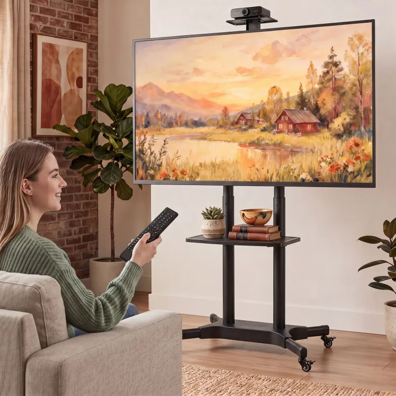 Soporte de TV con Ruedas para Televisores de 32-75 Pulgadas Altura Ajustable Ruedas con Freno VESA máx. 400 x 60... - Ogal.Es