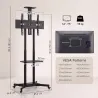 Soporte de TV con Ruedas para Televisores de 32-75 Pulgadas Altura Ajustable Ruedas con Freno VESA máx. 400 x 60... - Ogal.Es