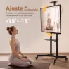 Soporte TV con Ruedas para 32-75" Altura Regulable Inclinación ±15° y 2 Bandejas Negro - Ogal.Es