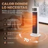 Calefactor Eléctrico Cerámico PTC 2000W con 4 Modos Control Remoto Protección Contra Sobrecalentamiento y Vuelcos - Ogal.Es