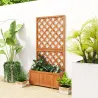 Jardinera con Enrejado de Madera Macetero de Jardín con Soporte para Trepadora 72,5x31,5x149,5 cm Natural - Ogal.Es