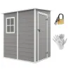 Cobertizo de jardín 1,54 m² para herramientas puerta con cerradura, ventilación y ventana dim. 122cm L x 149cm A... - Ogal.Es