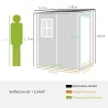 Cobertizo de jardín 1,54 m² para herramientas puerta con cerradura, ventilación y ventana dim. 122cm L x 149cm A... - Ogal.Es