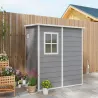 Cobertizo de jardín 1,54 m² para herramientas puerta con cerradura, ventilación y ventana dim. 122cm L x 149cm A... - Ogal.Es