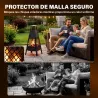 Brasero de Exterior con Chimenea Cónica 41x40,5x97 cm Acero al Carbono con Malla Protectora para Patio Terraza N... - Ogal.Es