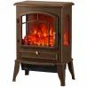 Chimenea Eléctrica 1000/2000 W con Efecto Llama 3 Vistas Termostato y Brillo Regulable Marrón - Ogal.Es