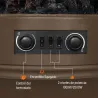 Chimenea Eléctrica 1000/2000 W con Efecto Llama 3 Vistas Termostato y Brillo Regulable Marrón - Ogal.Es