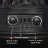 Chimenea Eléctrica 1000/2000 W con Efecto Llama 3 Vistas Termostato y Brillo Regulable Negro - Ogal.Es