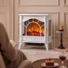 Chimenea Eléctrica 1000W/2000W con Temperatura Ajustable Protección contra Sobrecalentamiento 55x31x58 cm Blanco - Ogal.Es