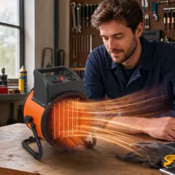 Calefactor Eléctrico Cerámico PTC 5000W Termostato Regulable 3 Modos Ángulo Ajustable Portátil para 48 ㎡ Naranja - Ogal.Es