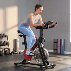 Bicicleta Estática con APP Bluetooth Resistencia Magnética Volante de 8 kg Pantalla LCD Asiento y Manillar Ajust... - Ogal.Es