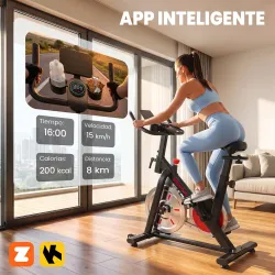 Bicicleta Estática con APP Bluetooth Resistencia Magnética Volante de 8 kg Pantalla LCD Asiento y Manillar Ajust... - Ogal.Es