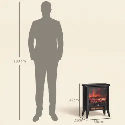 Chimenea Decorativa Independiente 1800W con Efecto de Llama LED Bajo Ruido Protección contra Sobrecalentamiento ... - Ogal.Es