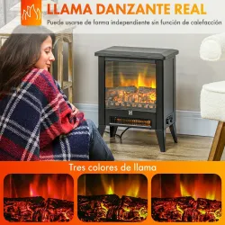 Chimenea Decorativa Independiente 1800W con Efecto de Llama LED Bajo Ruido Protección contra Sobrecalentamiento ... - Ogal.Es