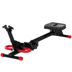 Máquina de Remo Plegable 2 en 1 Entrenador Cintura Resistencia Ajustable Pantalla LCD Asiento Acolchado Carga 12... - Ogal.Es
