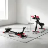 Máquina de Remo Plegable 2 en 1 Entrenador Cintura Resistencia Ajustable Pantalla LCD Asiento Acolchado Carga 12... - Ogal.Es