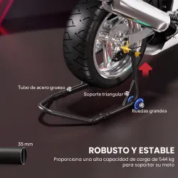 Caballete Elevador Universal Soporte Rueda Trasera Moto de Acero Robusta Carga 544 kg con Horquillas en U y L Aj... - Ogal.Es