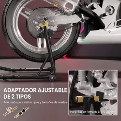 Caballete Elevador Universal Soporte Rueda Trasera Moto de Acero Robusta Carga 544 kg con Horquillas en U y L Aj... - Ogal.Es