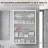 Botiquín de Pared de 5 Niveles con 2 Puertas de Cristal Estantes Ajustables Cerradura y 2 Llaves 60x17x82,5 cm B... - Ogal.Es