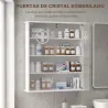 Botiquín de Pared de 5 Niveles con 2 Puertas de Cristal Estantes Ajustables Cerradura y 2 Llaves 60x17x82,5 cm B... - Ogal.Es