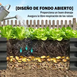 Juego de 2 Jardineras Exterior Grandes de Acero Galvanizado Huertos Urbanos para Terraza Jardín 110x50x30 cm Gris - Ogal.Es